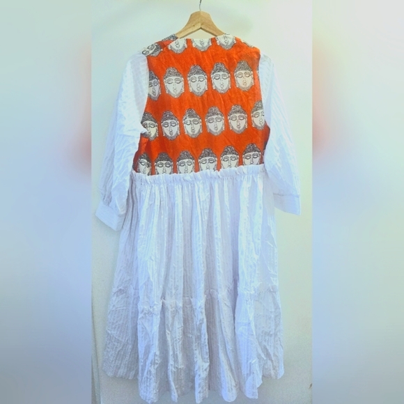 Unique Bohemian Kimono, Rare find, Buda face pattern, Fits S/M - Picture 3 of 5